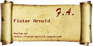 Fister Arnold névjegykártya
